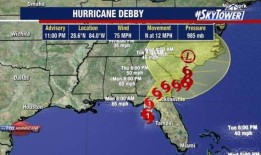 黛比在预计登陆佛罗里达州之前成为一级飓风