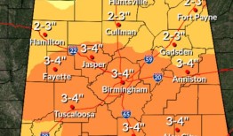 下周阿拉巴马州可能会有大量降雨