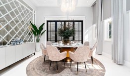 灵感来自于玻璃房子的概念，这个起居区提供了景观花园的全景。图片来源：IDW Design & Build